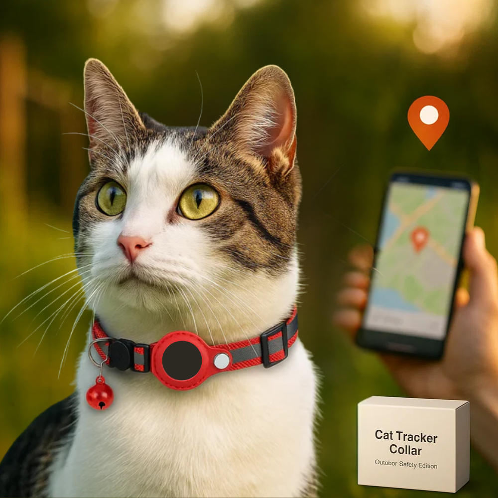Reflective Quick-Release Cat GPS Collar — Durable Construction, Secure Fastening