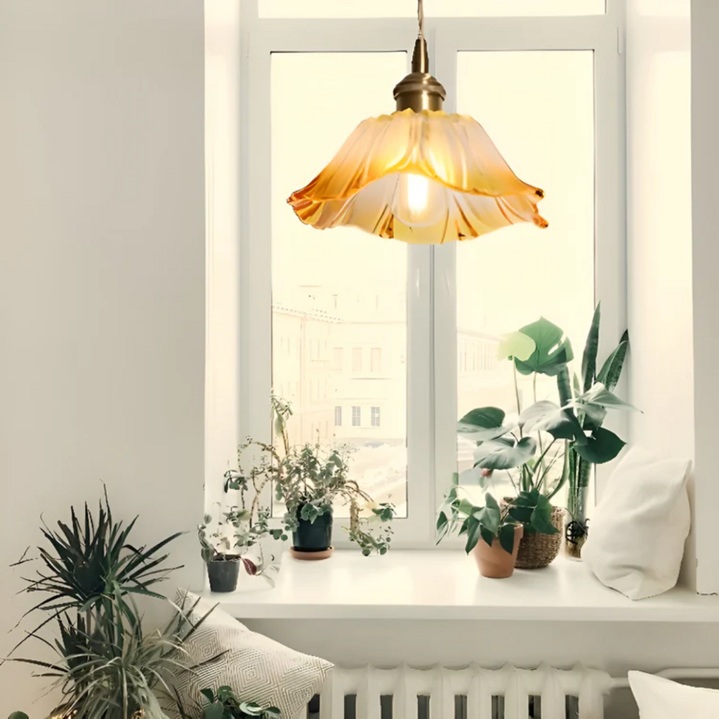 Lotus Lumen Pendant Glass Lamp For Dining Table Home Lighting