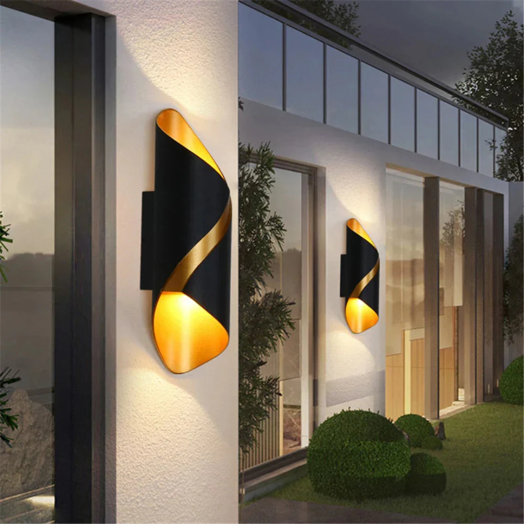 NexaLume Exterior Wall Light With Wave Pattern For Outdoor Spaces