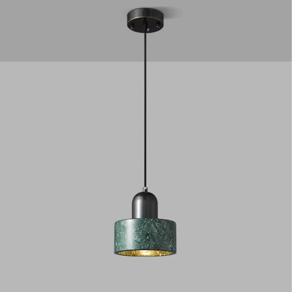 Kirrea Pendant Light In Marble With Brass Accents For Dining Rooms