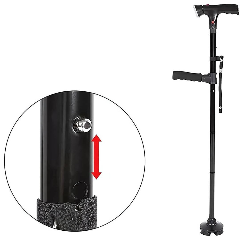 Canne télescopique pliable TrailEase — éclairage LED et alarme de sécurité
