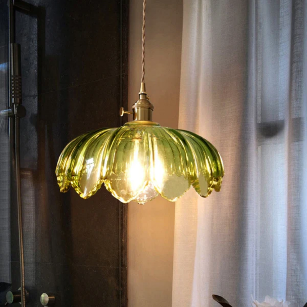 Aurelia Elegant Pendant Light With Floral Glass Accent For Indoor Spaces