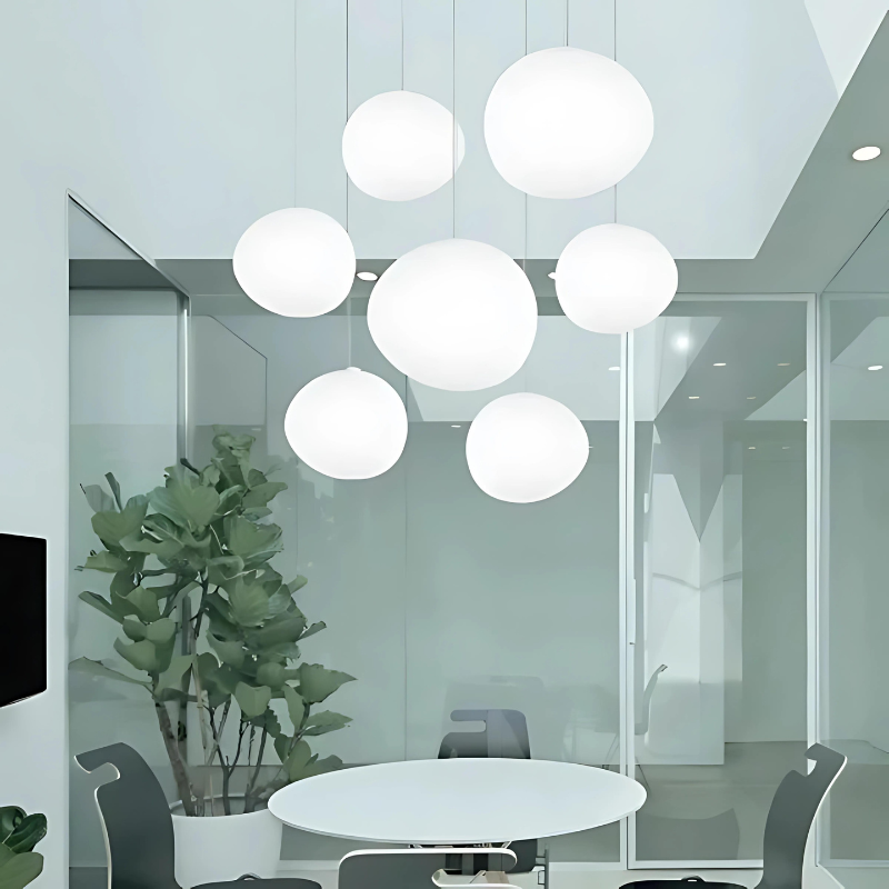 AstraGlow Pebble Shaped Glass Pendant Lamp For Dining Rooms
