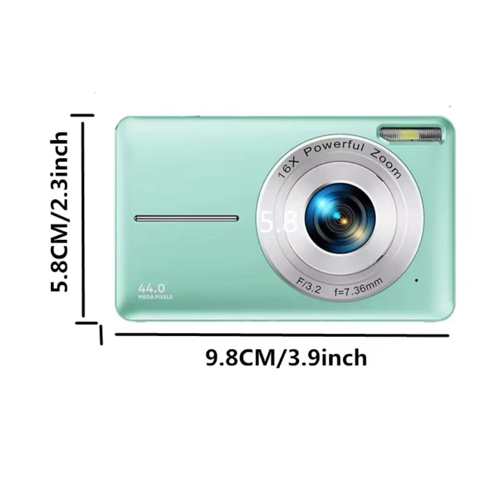 Pro Vlogging Camera — 44MP, 1080P, 16x Zoom, Compact & Rechargeable