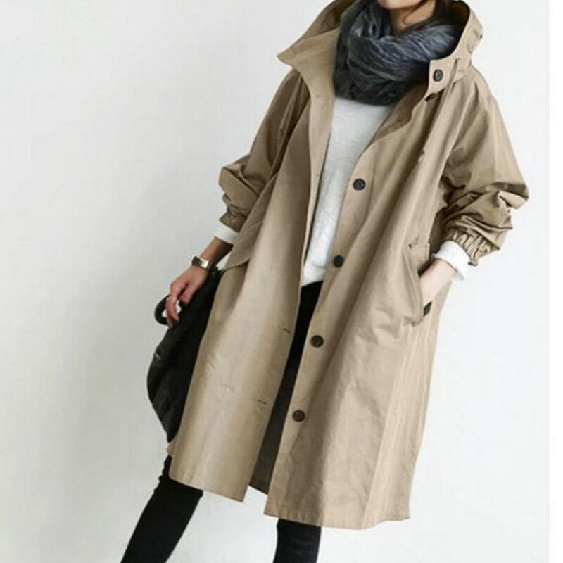 EleganCoat Women's Long Trench Coat Jacket — Stylish Fall Layer