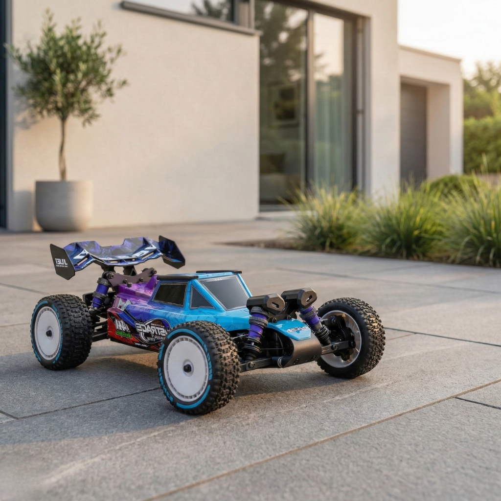 Coche de carreras RC todoterreno 4WD sin escobillas a escala 1:12 y alta velocidad