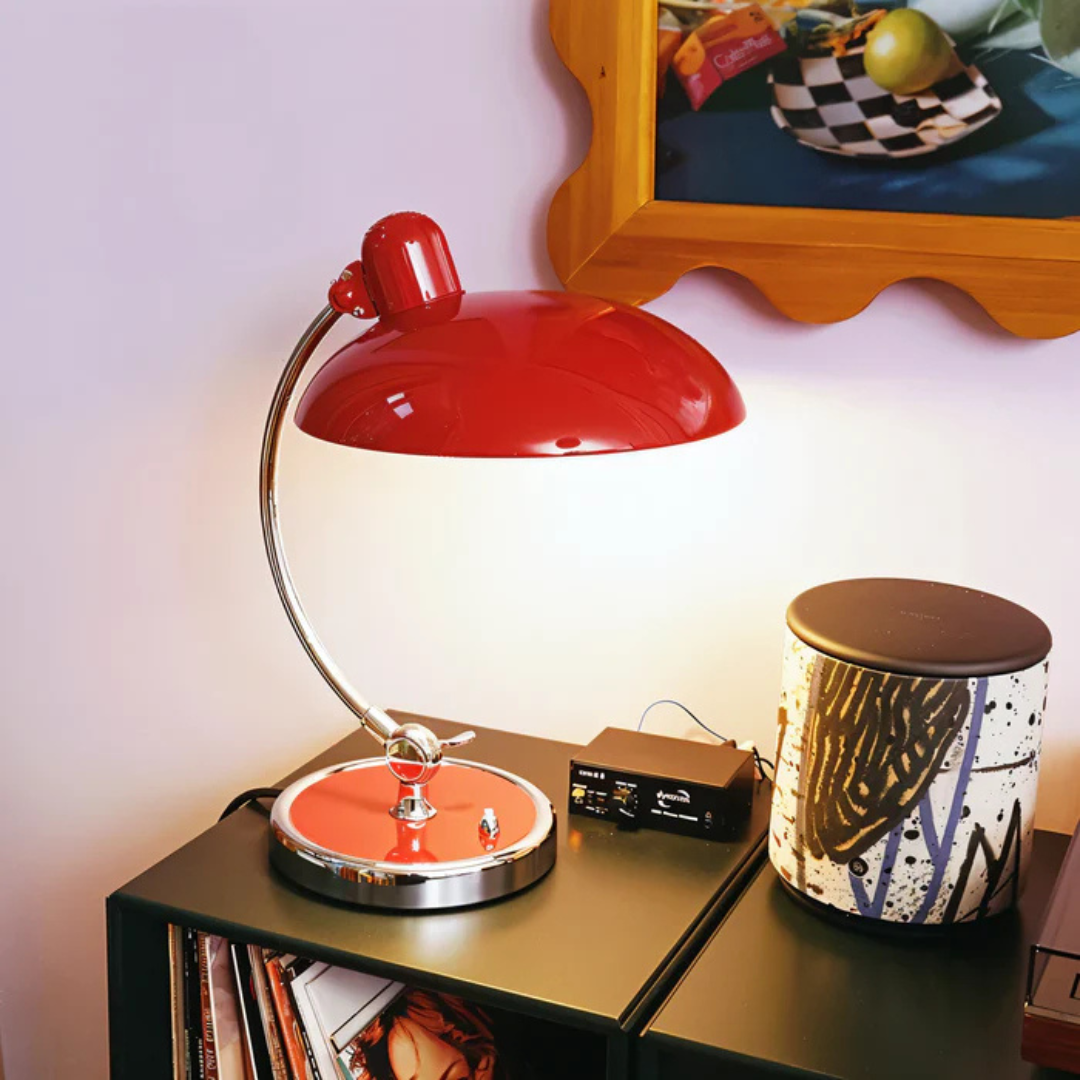 Solara Table Lamp Featuring Adjustable Shade And Vintage LED Lighting