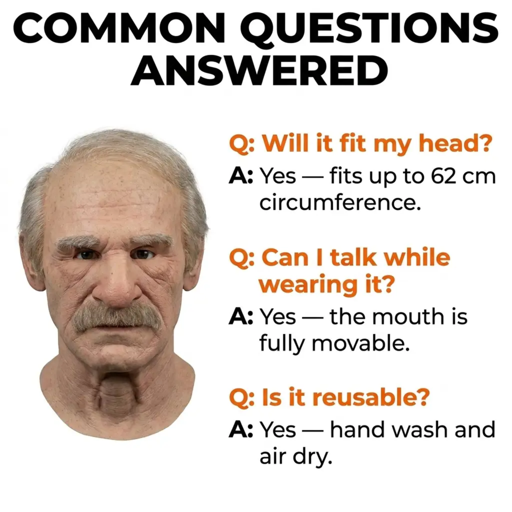 Creepy Old Man Mask – Realistic Latex Halloween Mask for Adults