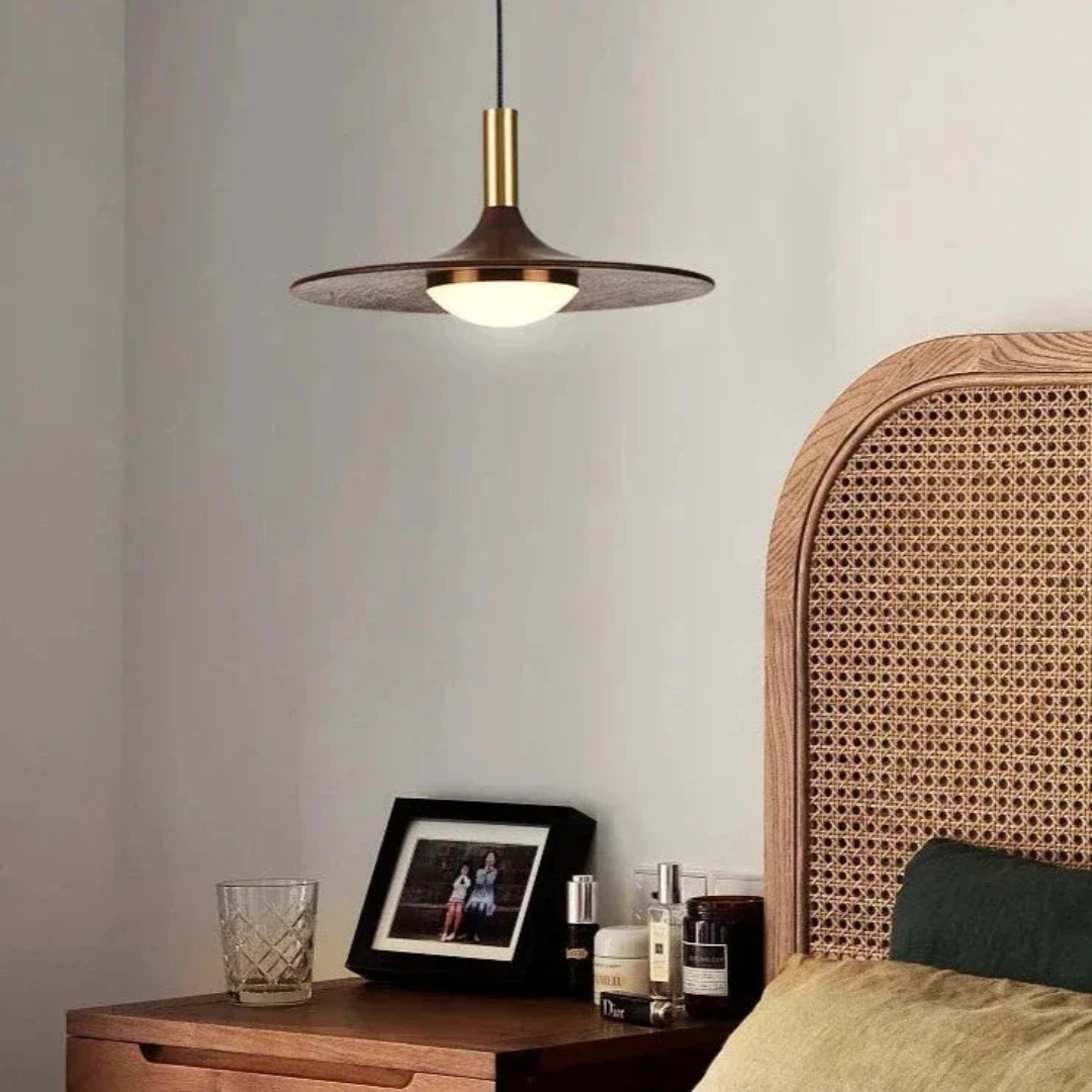 Lunara Pendant Light With Walnut Finish For Dining Ambience
