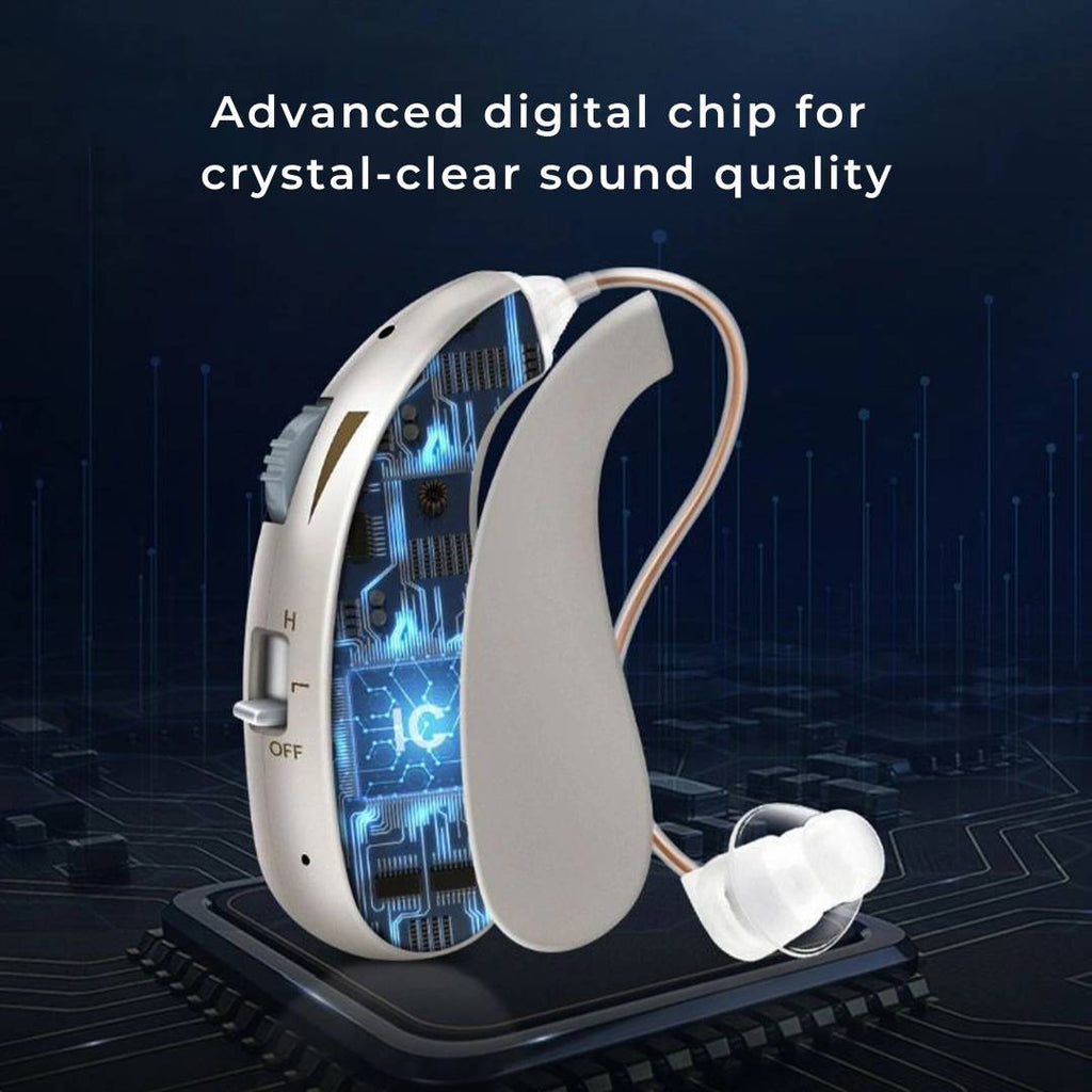 Sonix Digital Rechargeable Hearing Aid — Dual Ear, Adjustable Volume, Thin-Wire Design
