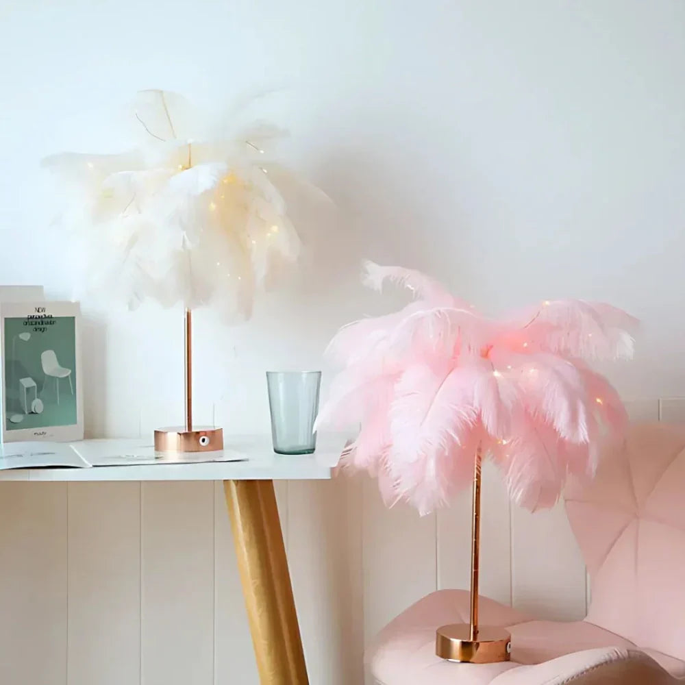 Aurora Feather Lamp — Elegant Soft-Glow Accent Lighting