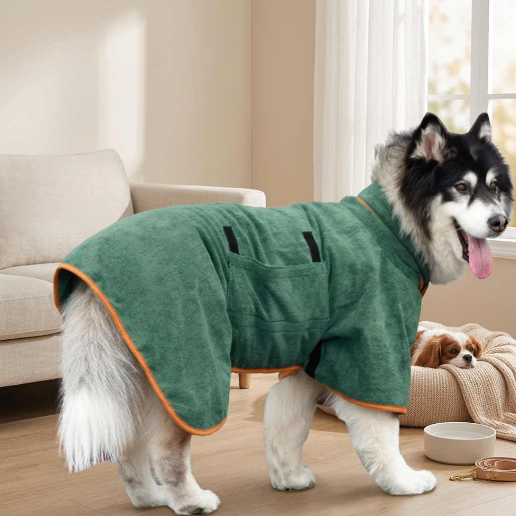 Dichtes Mikrofaser-Handtuch zum Trocknen von Hunden – schnelle Saugfähigkeit, hält warm, anpassbarer Verschluss