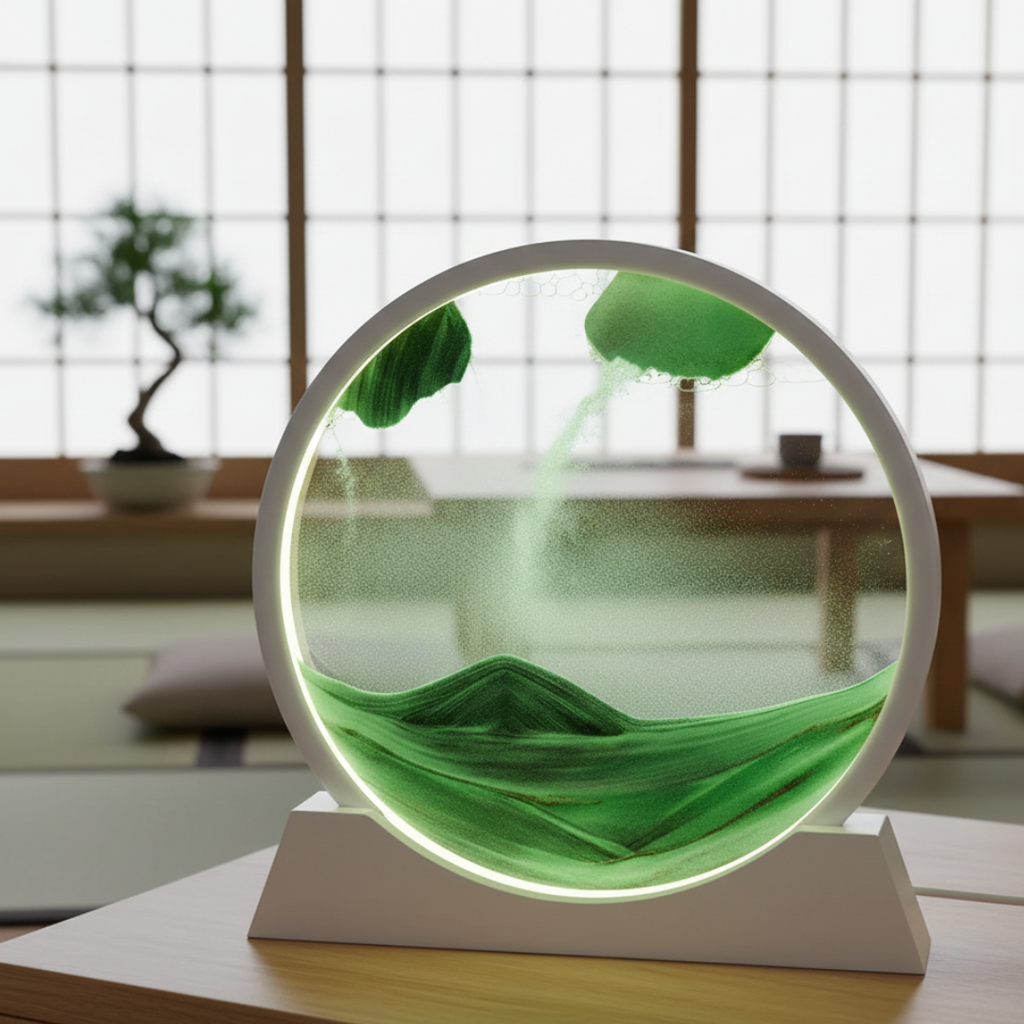 Gravity Flow Sand Art Frame — Circular Multi-Hued Kinetic Decor