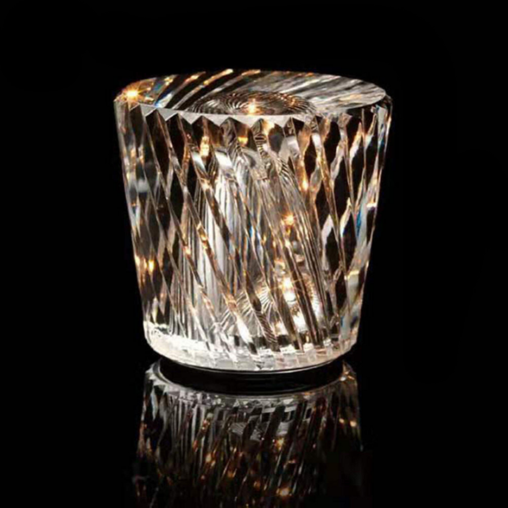 Solara CrystalGlow Rechargeable LED Lamp Faceted Crystal