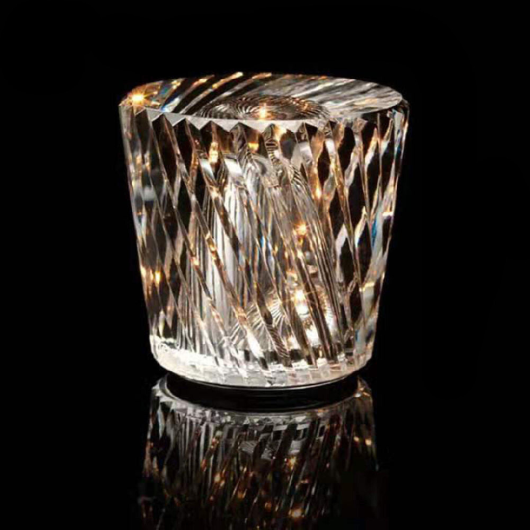 Solara CrystalGlow Rechargeable LED Lamp Faceted Crystal