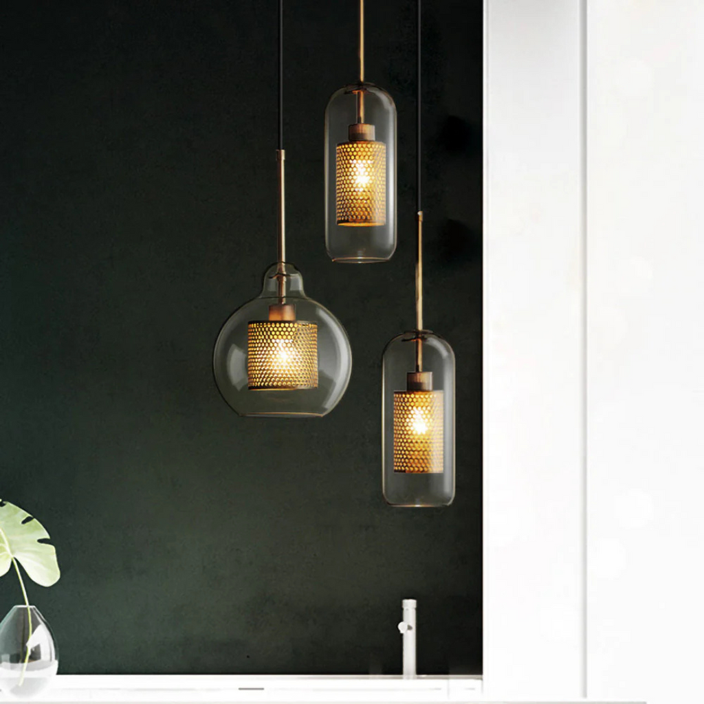 Lyrael Glas Pendelleuchte für Esszimmer im Vintage-Stil