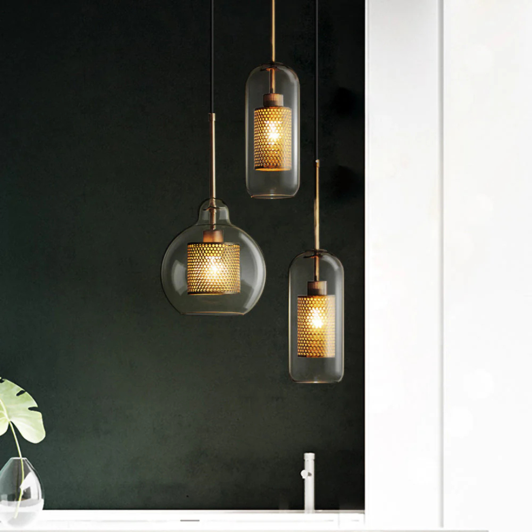 Lyrael Glas Pendelleuchte für Esszimmer im Vintage-Stil