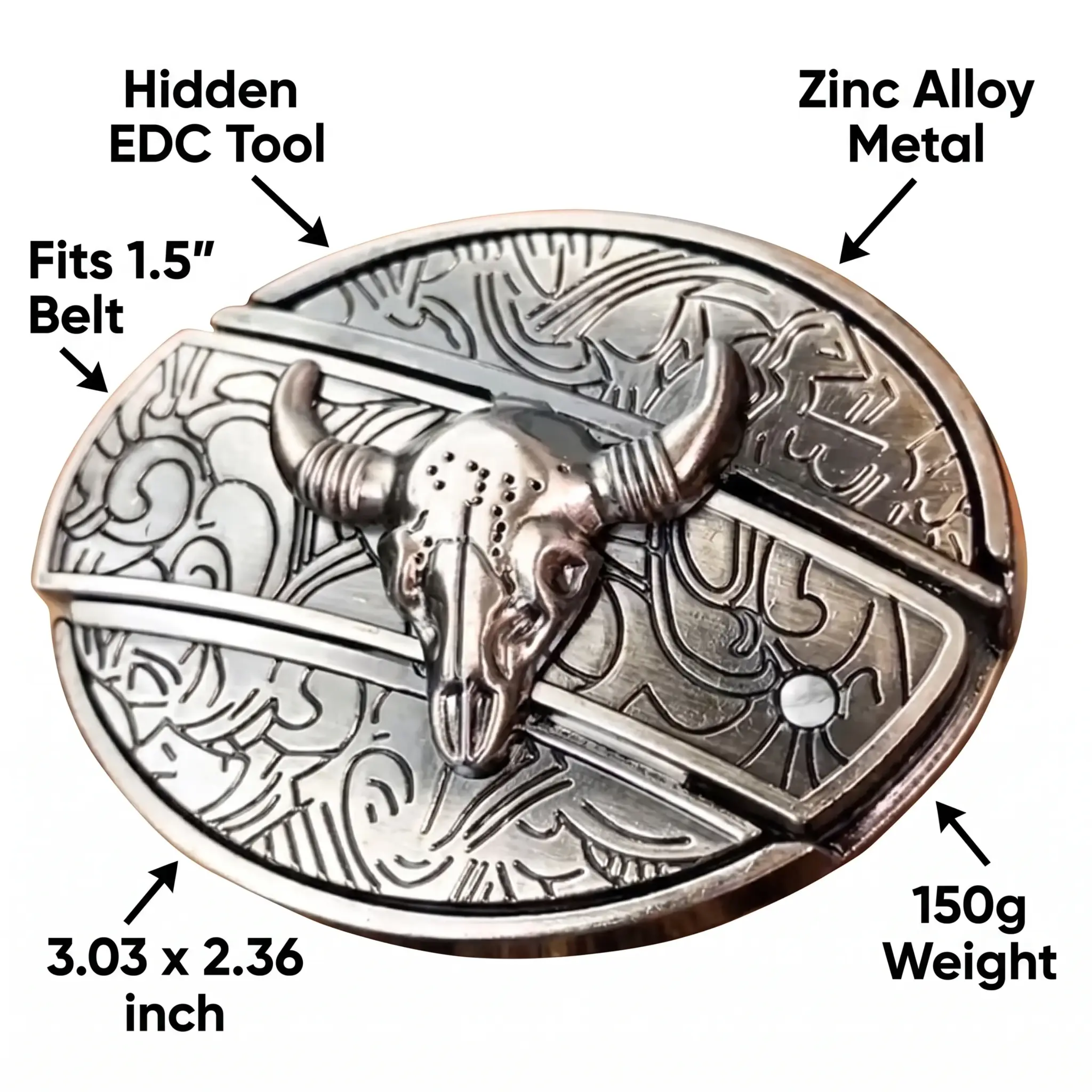 Metal Oval Cowboys Belt Buckle – Western Style Durable & Decorative | Filindra