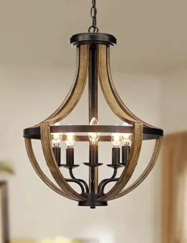 Orenda Rustic Farmhouse Chandelier With Iron Finish Dining Rooms
