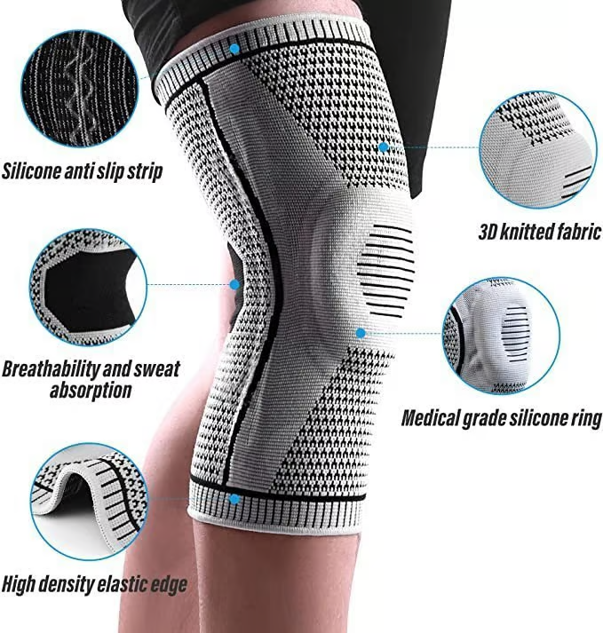 Genouillère de compression premium - Maintien toute la journée, soulagement instantané