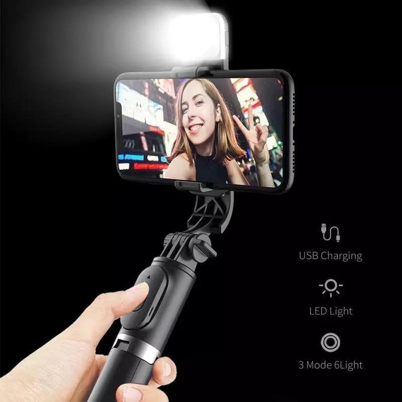 6 In 1 Wireless Bluetooth Selfie Stick With Fill Light | Filindra
