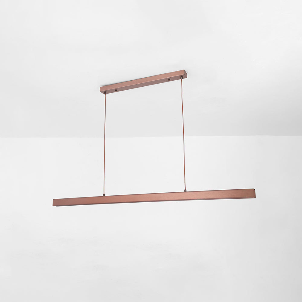Liniowa lampa wisząca LED Nexis — czarny i brązowy metal