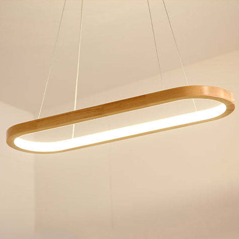 LumaWood Wooden Finish LED Pendant Light — Subtle Metal Accents