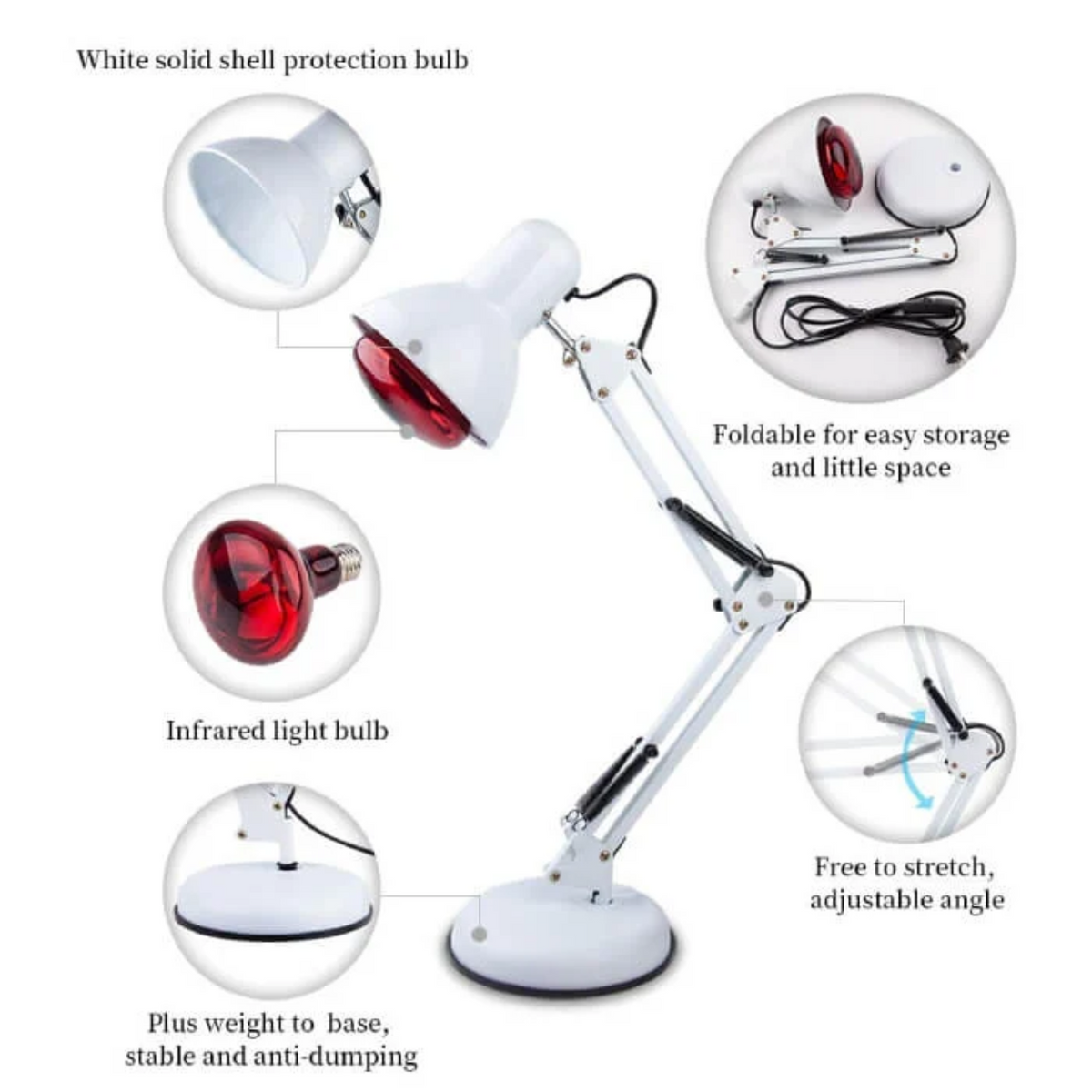 Lampe de luminothérapie rouge NovaRay — Chaleur infrarouge, trépied