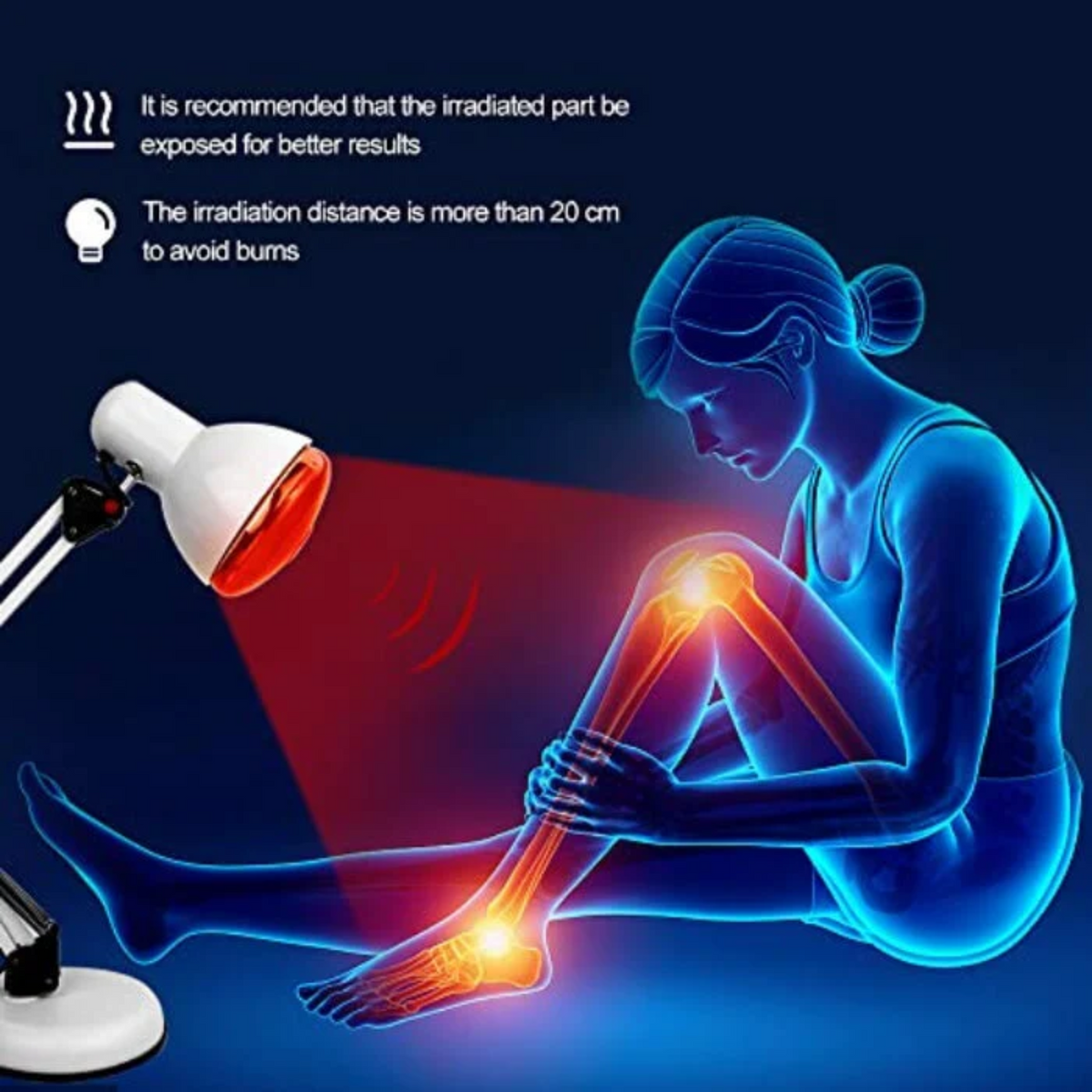 Lampe de luminothérapie rouge NovaRay — Chaleur infrarouge, trépied