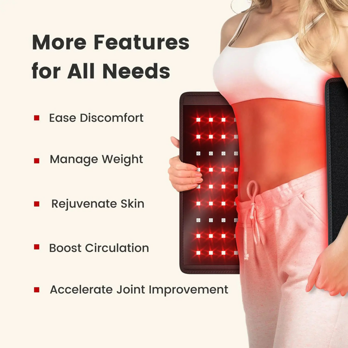 Red Light Therapy Belt — 660nm & 850nm, 210 LEDs