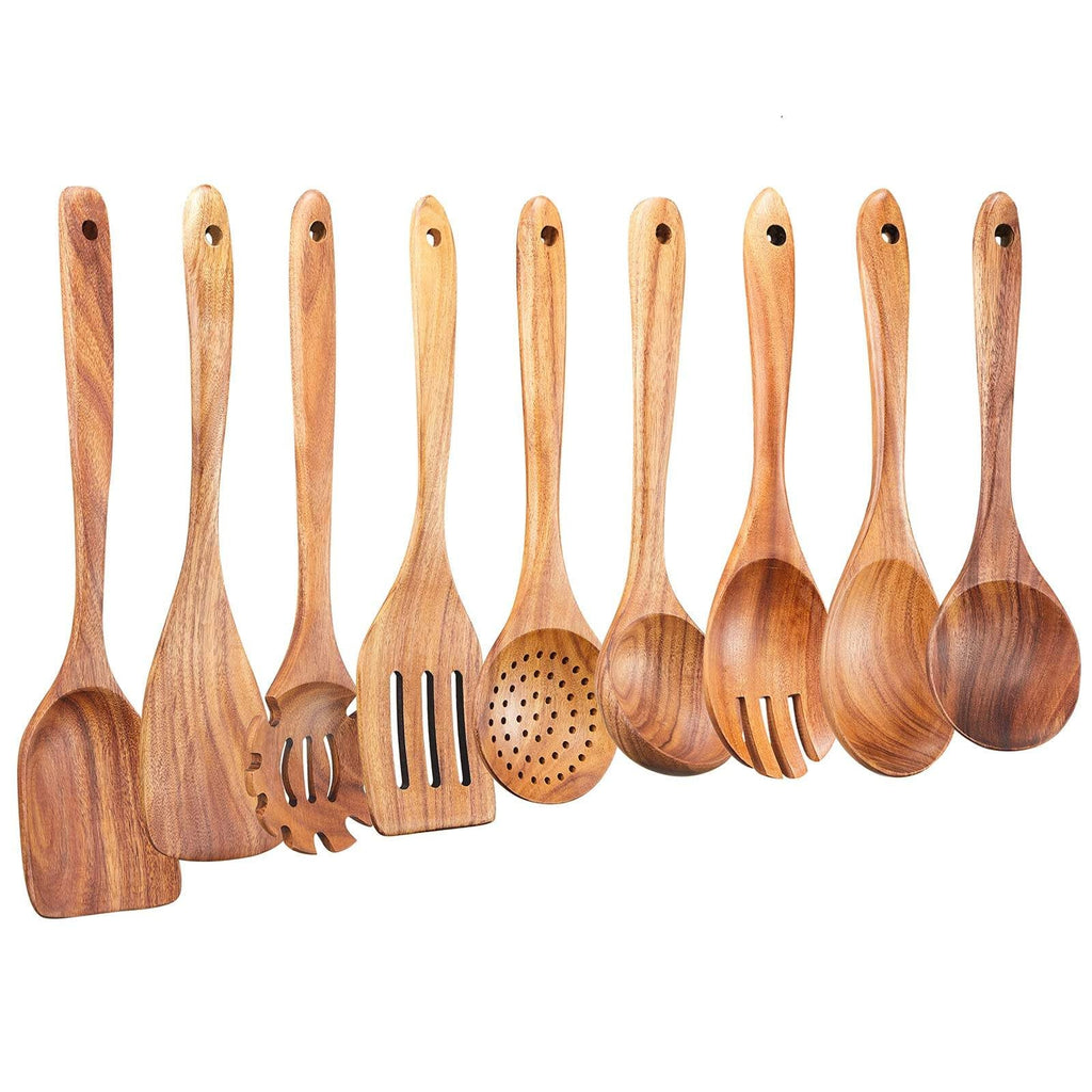 Premium Natural Teak Wood Utensils — Eco-Friendly, Non-Toxic