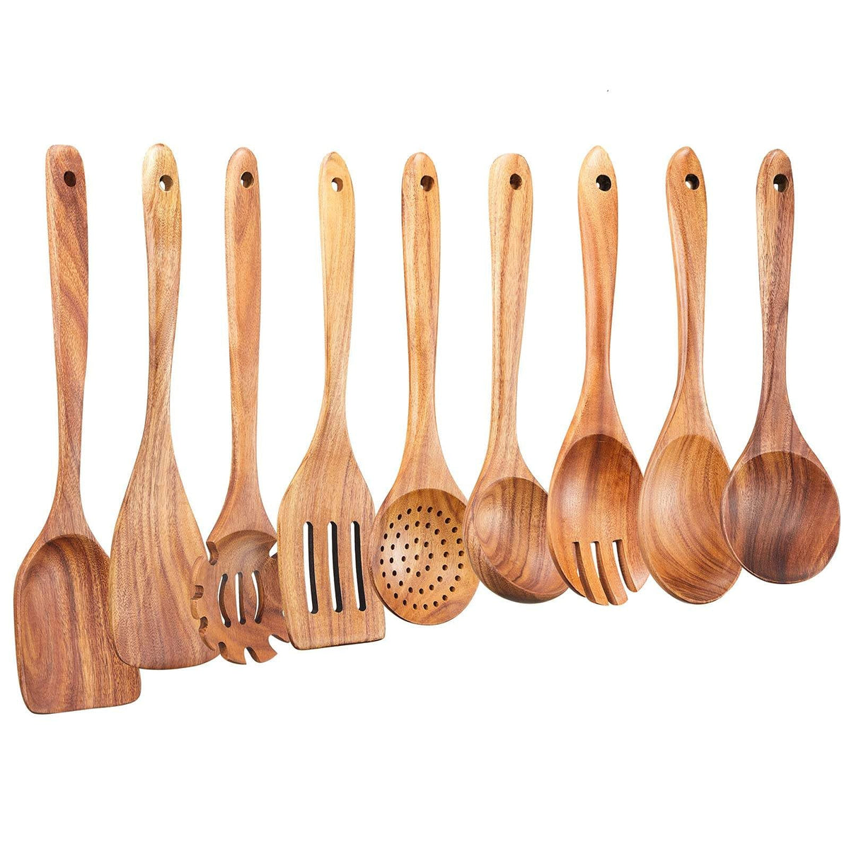 Premium Natural Teak Wood Utensils — Eco-Friendly, Non-Toxic