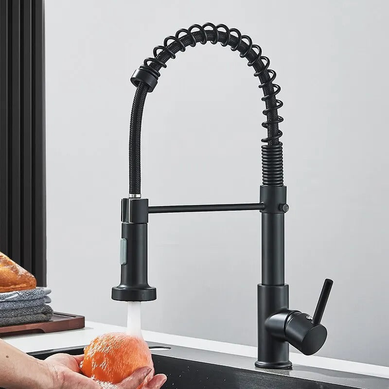 Aquaspin Küchenarmatur in mattem Schwarz - 360-Grad-Drehung
