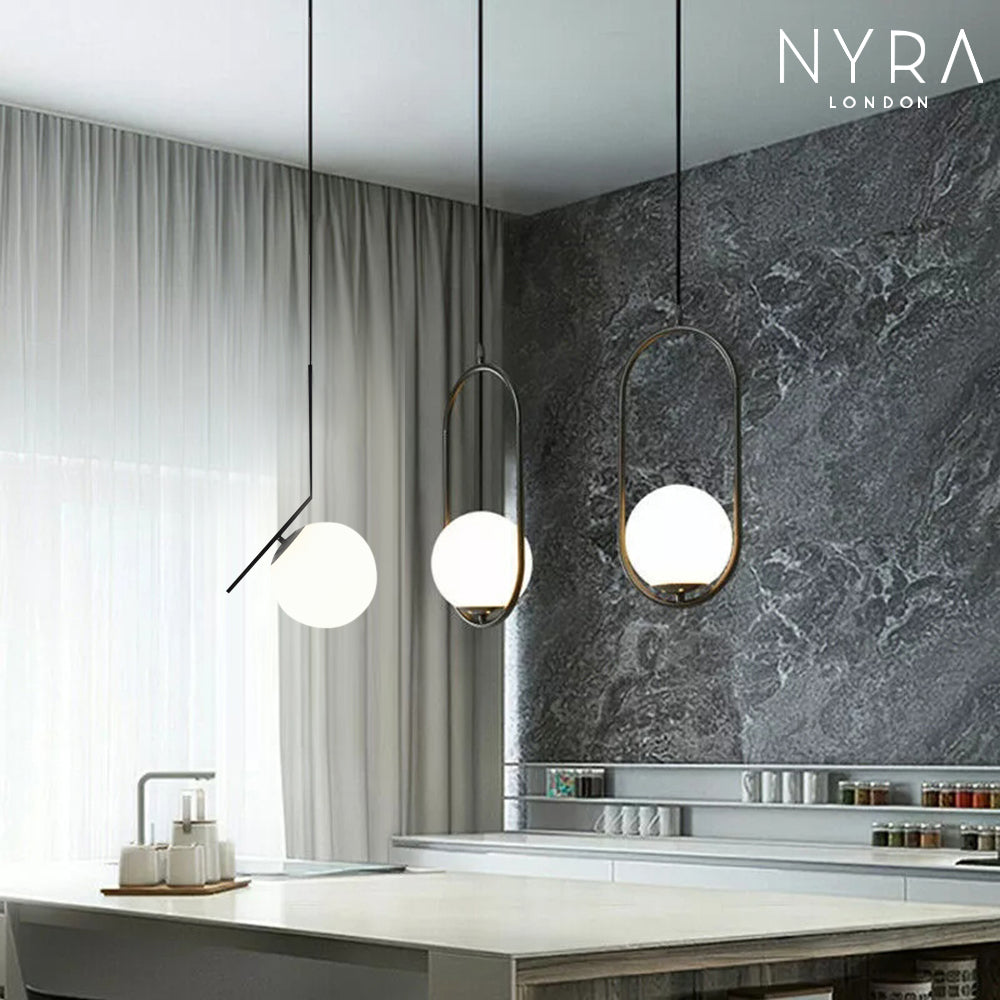 LumoSphere Opal Glass Diffuser Pendant Light For Living Spaces