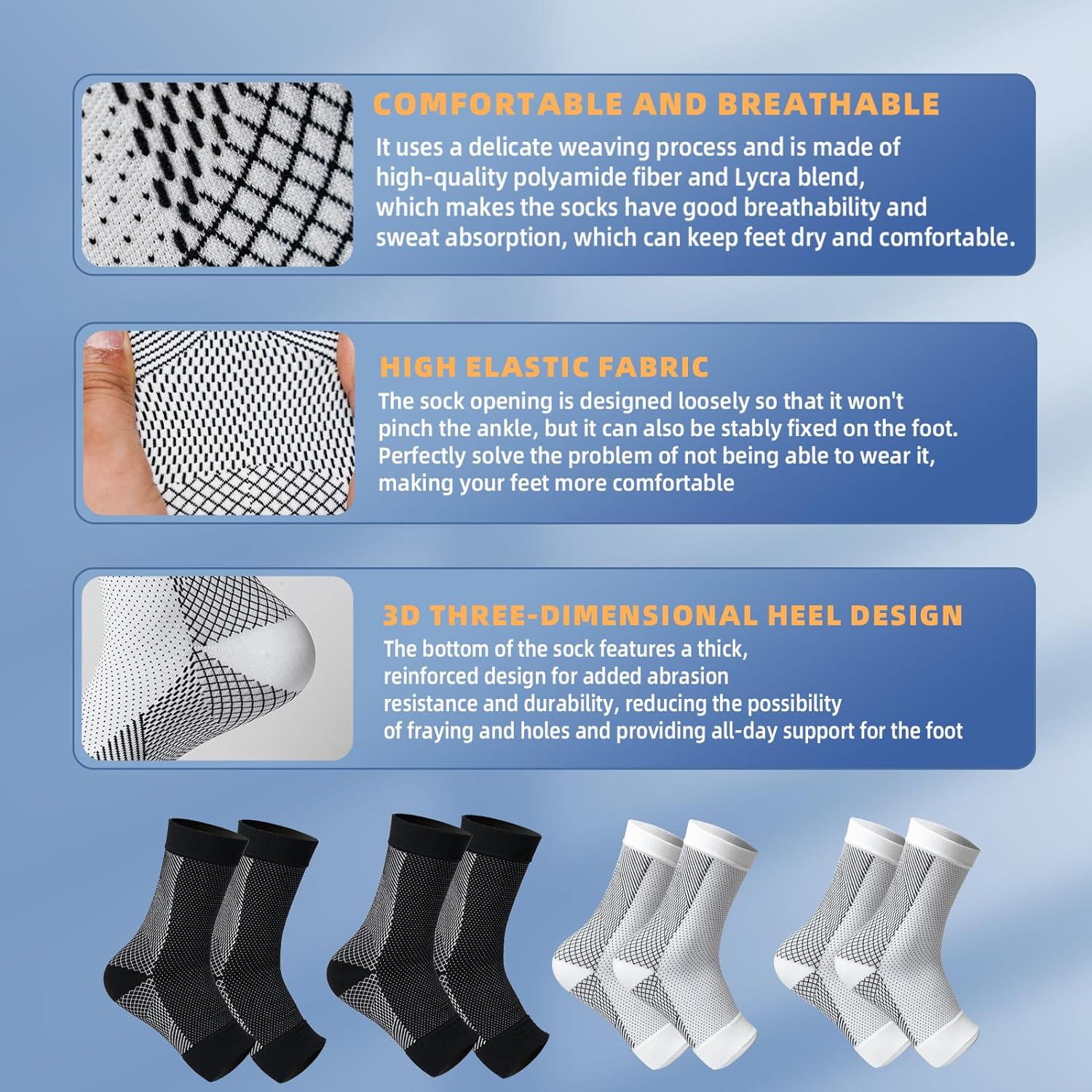4 Pairs of Premium Therapy Socks For Men and Women | Filindra