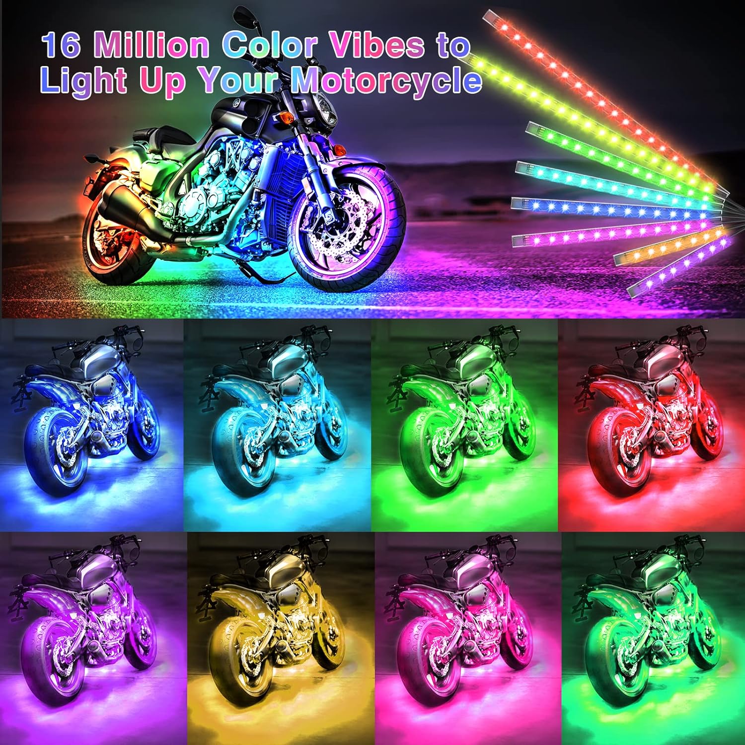 12pcs Motorcycle Led Light Kit With Brake Light Turn Signal | Filindra