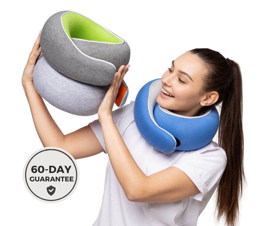 Memory Foam Travel Neck Pillow — Ergonomic Contour Fit, Compact Carry Size