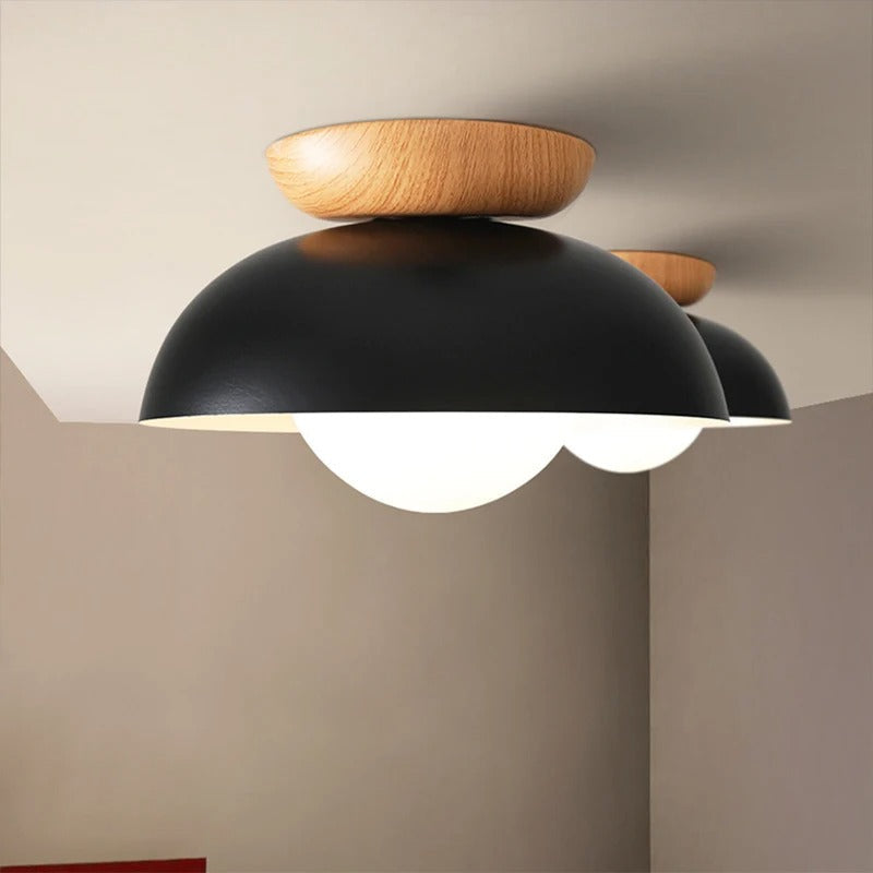 NordicLume Minimalist Ceiling Light With Wood Iron Finish