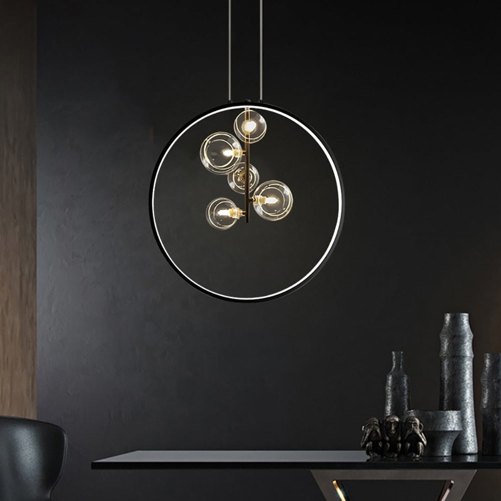 Kirra Schwarze Matte Glas Globe Pendelleuchte für moderne Flure
