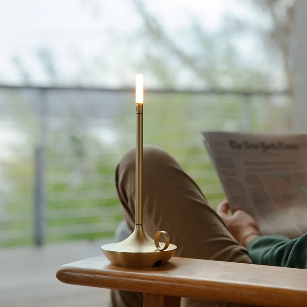 Lampada da tavolo LED vintage — design ricaricabile senza fili, interruttore touch e ricarica USB