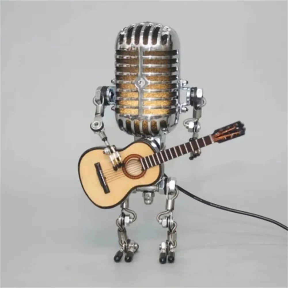 Guitarlamp robotbordlampe med gitar, dimbart lys