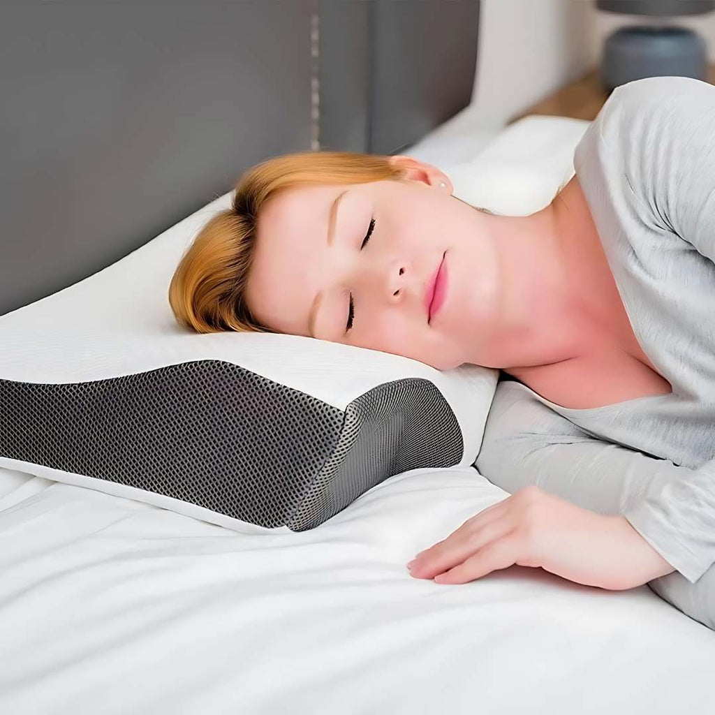 NexaRest Contoured Memory Foam Neck Pillow — Ergonomic Spinal Alignment