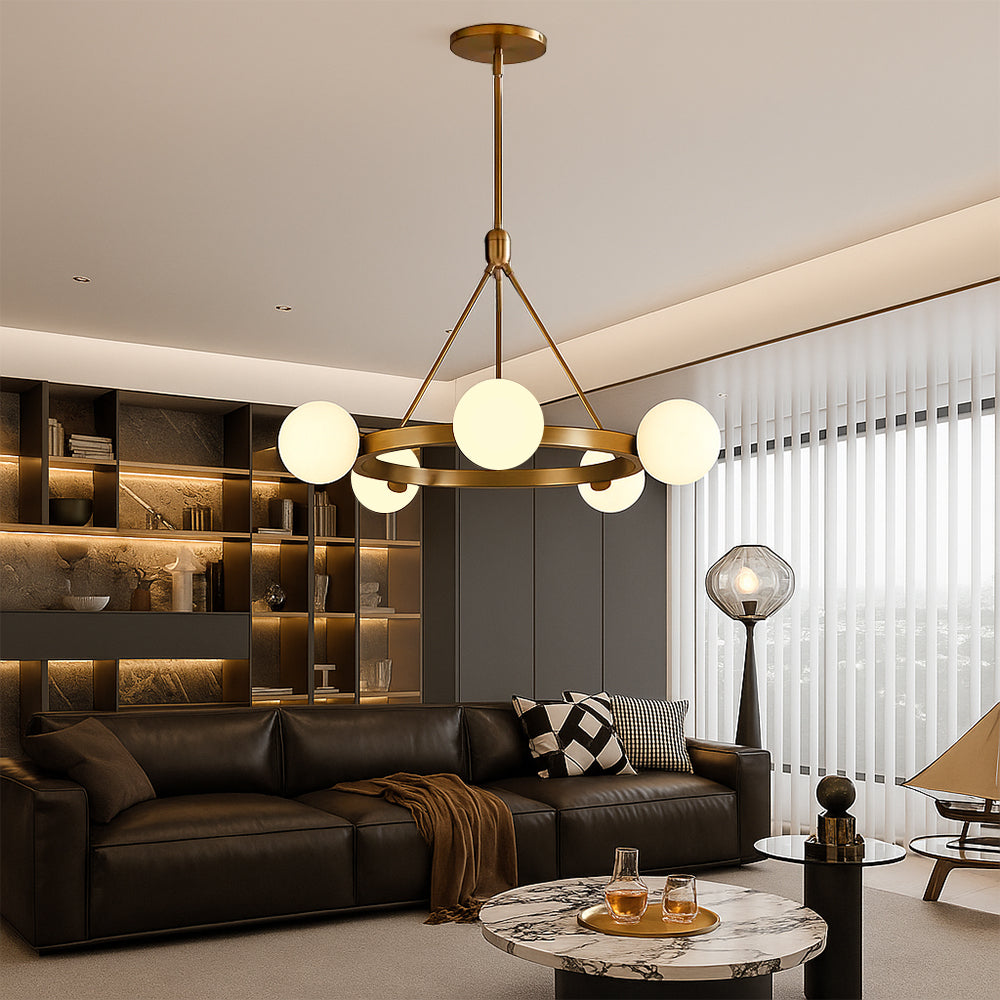 Lyra Nordic Five Light Ceiling Chandelier For Dining Rooms