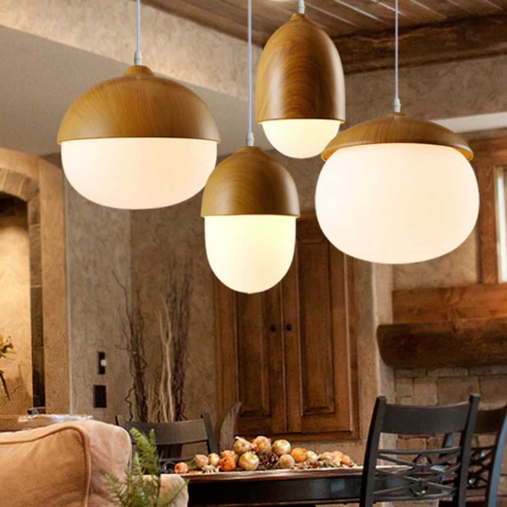 Aurelia Walnut Handcrafted Pendant Light For Dining Table