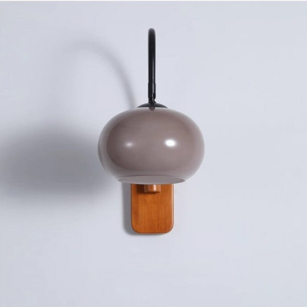 Bauhaus-væglampe i roterende glas i khaki - justerbart design