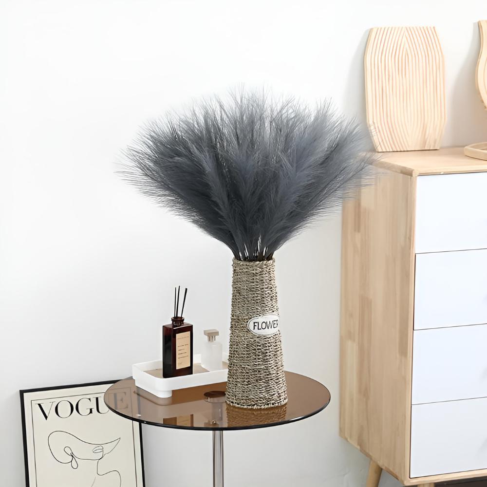 Steli decorativi di erba della pampas sintetica — Set da 3 pezzi che non perde foglie