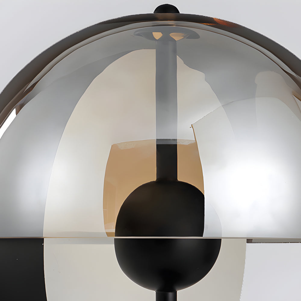 Theia Table Lamp — Vertical Half-Sphere, Horizontal Smoked Screen
