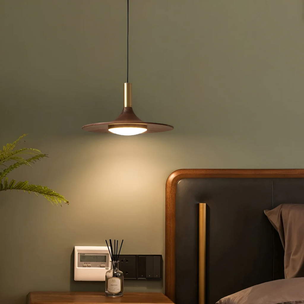 Lunara Pendant Light With Walnut Finish For Dining Ambience