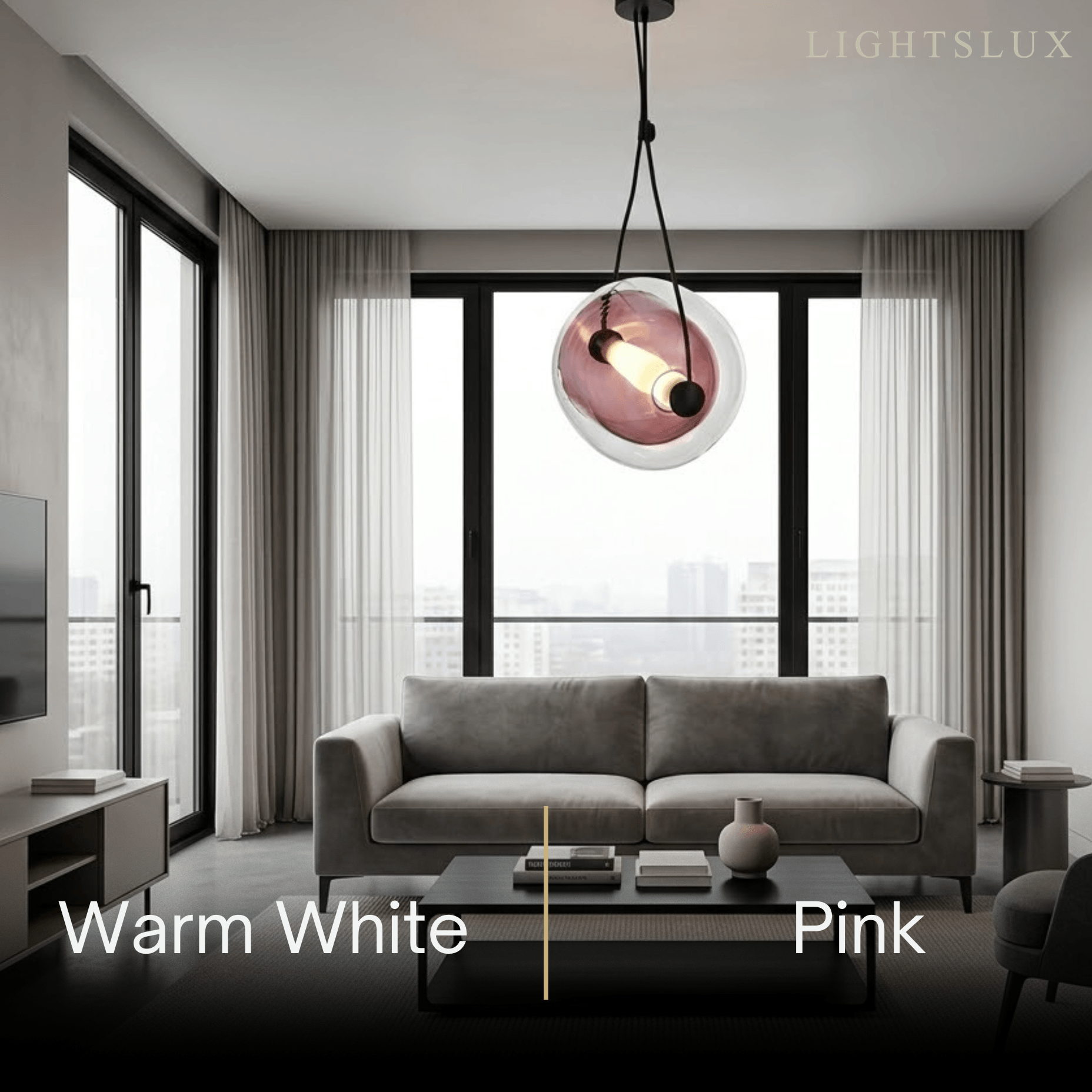 Modern Minimalist Glass Pendant Light – 6 Colors for Dining Room - Flindria