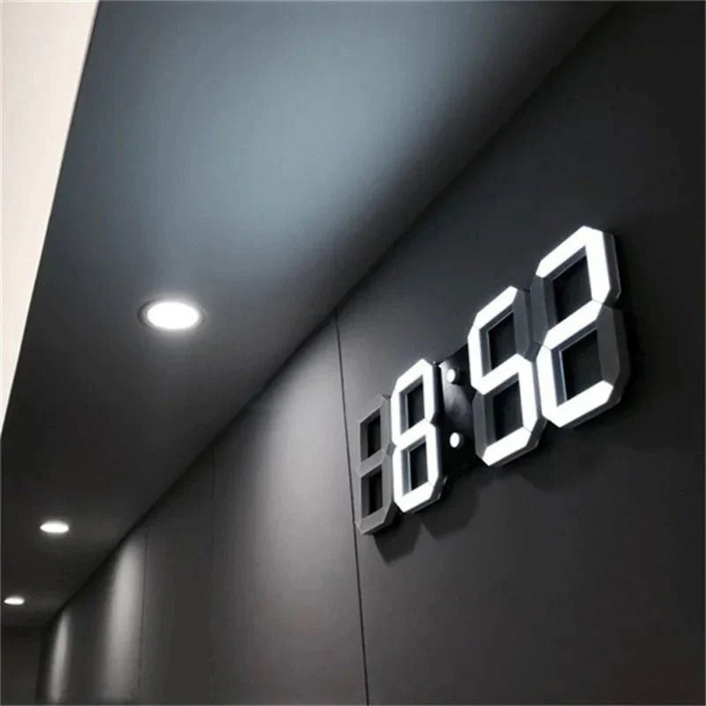 Relógio Digital Tridimensional LED Aurelia para Interiores Modernos